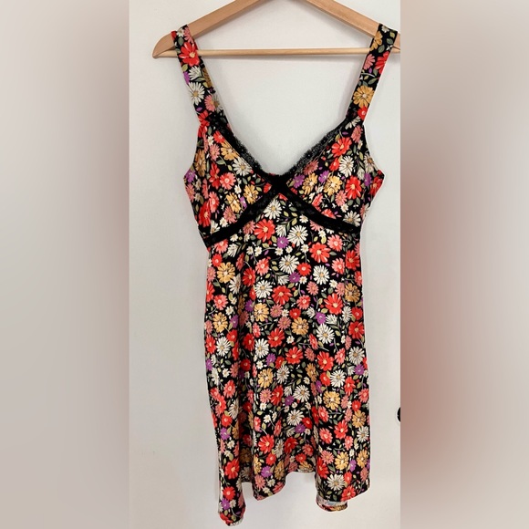 twik Dresses & Skirts - Black Slip Dress with floral print.